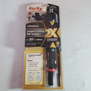 Korky QuietFILL 2X Long Life Toilet Fill Valve Universal Fits Most Toilets
